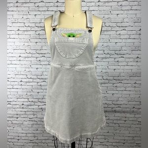 Star wars | corduroy cotton overall dress, with baby Yoda on the front pocket, M